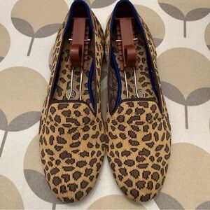 Rothy’s Leopard Print Knit Slip-On Loafers - Tan & Black